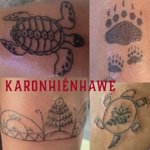 Tattoos with Karonhiénhawe