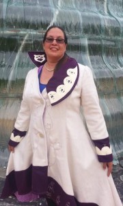 LadiesDanceCoat, faye lone, pass the feather, first nations art directory, aboriginal arts collective of canada, scholarships, grants, workshops, classroom art exchange,