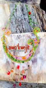 Cathy Elliott, Awo’kwejit Hemp Creations, beadwork, jewelry, hemp, Indigenous Artist, First Nations, Indigenous Arts Collective of Canada, Pass The Feather