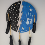 Andre Couillonneur - Blue Lightning handprint Dreamcatcher