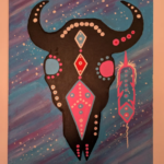 Andre Couillonneur Cow Skull Painting