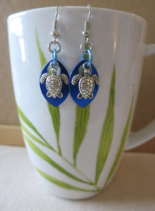 turtle earrings, mikana, pass the feather, native art, first nations artist, jewelry,