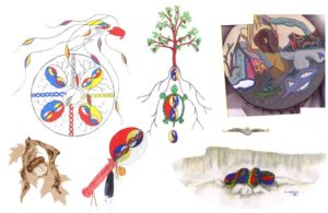 Karen Bisson, art collage, artist, jewelry, drawing, painting, Indigenous artist, first nations, indigenous arts collective of canada, pass the feather, indigenous art, aboriginal art, indigenous art directory