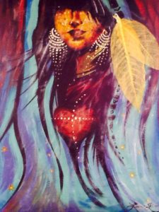 Laura Fauchon, Visual Storyteller, Acrylic Painter, pass the feather, aboriginal arts collective of canada, indigenous art, aboriginal art, indigenous art directory, indigenous art workshop
