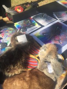 Matricia Bauer, Indigenous artist, beader, beadwork, drum maker, drums, hats, jewellery, moccasins, painter, painting, first nations, indigenous arts collective of canada, pass the feather.