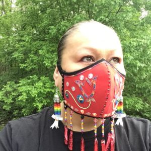 Melissa Lowe, Mellowe Creations, beader, jewelry maker, leatherwork, multidisciplinary, covid-19 masks, mocassins, powwows, regalia, sewing, Indigenous Artist, First Nations, Indigenous Arts Collective of Canada, Pass The Feather