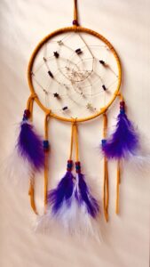 Jill Simser, beader, beadwork, craft maker, crafts, leatherwork, dreamcatchers, moccasins, earrings, barrettes, Indigenous Artist, First Nations, Indigenous Arts Collective of Canada, Pass The Feather