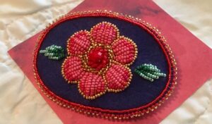 Jill Simser, beader, beadwork, craft maker, crafts, leatherwork, dreamcatchers, moccasins, earrings, barrettes, Indigenous Artist, First Nations, Indigenous Arts Collective of Canada, Pass The Feather