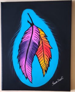 Theresa Brant, Acrylic Artist, Indigenous Artist, First Nations, Indigenous Arts Collective of Canada, Pass The Feather