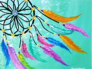 Theresa Brant, Acrylic Artist, Indigenous Artist, First Nations, Indigenous Arts Collective of Canada, Pass The Feather