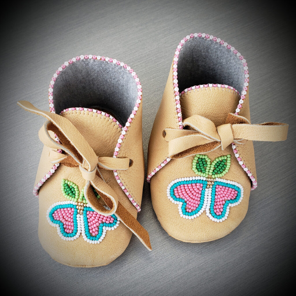 Brandie Fong, leatherwork, mittens, moccasins, sewing, ribbon skirts, beadwork