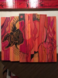 James Darin Corbiere, painter, painting, drawing, wood, copper, Indigenous Artist, First Nations, Indigenous Arts Collective of Canada, Pass The Feather