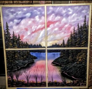 Robert Joseph- Window Landscape Painting