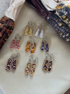 Kaysun Oke - 8 pairs of leather beaded earrings