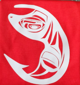 Collin Reid- Orange Salmon Hook Design T-shirt