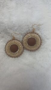 Jordyn-Allen-Beige beaded circle earrings