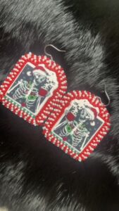 Jordyn Allen Beaded Christmas Skeleton Earrings