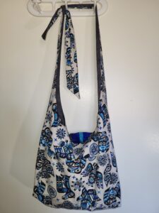 MissyMoo-Sewn blue Ravens Purse