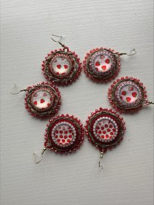 Jeanine Bruinsma-Cree:Born-beadwork-strawberry-earrings-multiple