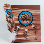 Chelsea Brooks, painted feathers, aboriginal arts collective of canada, pass the feather, feather art, aboriginal artwork, dream catcher painting