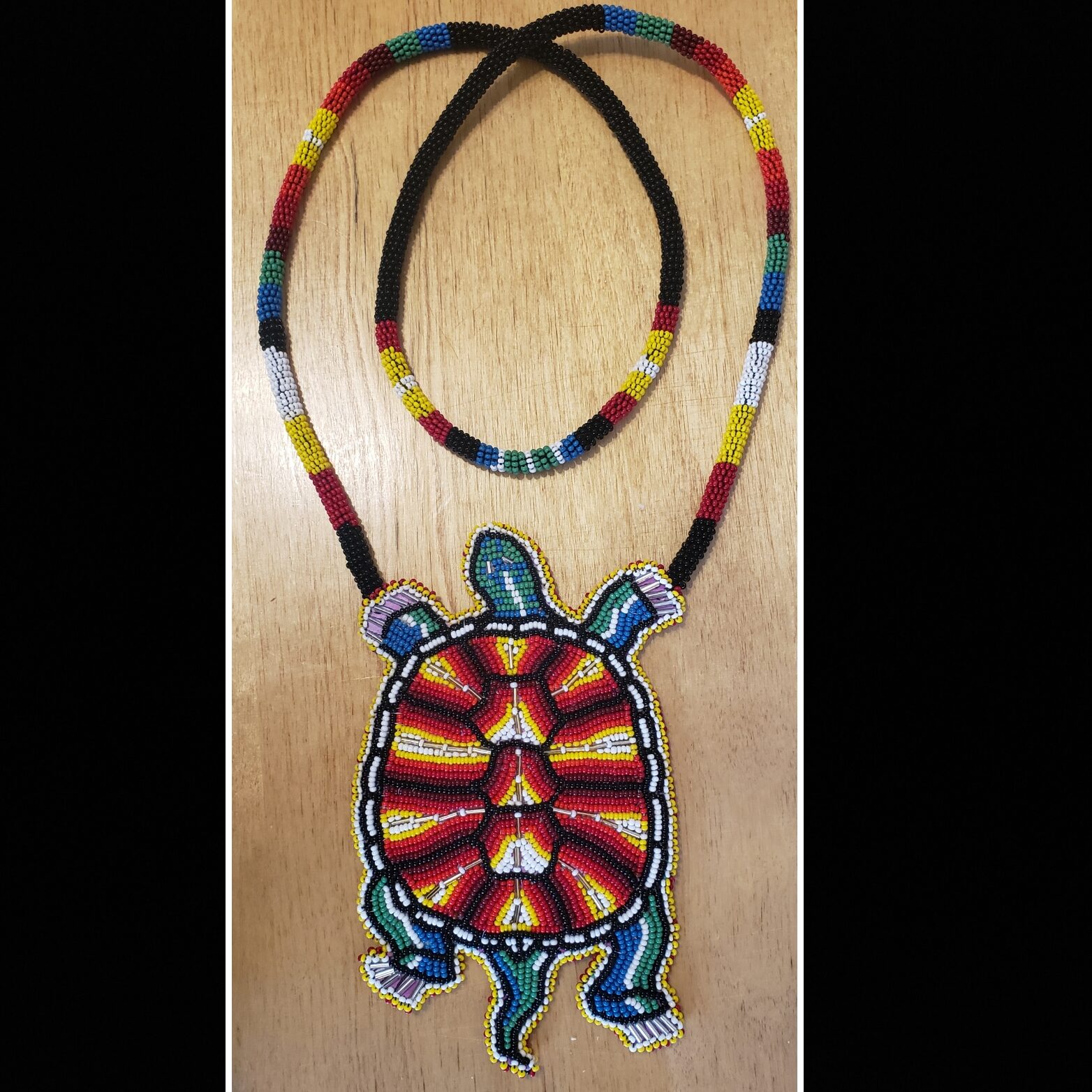 Cathie Jamieson- Beaded Turtle Medallion/Necklace