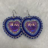 Jordyn Allen Purple Heart Bear paw Beaded Earring