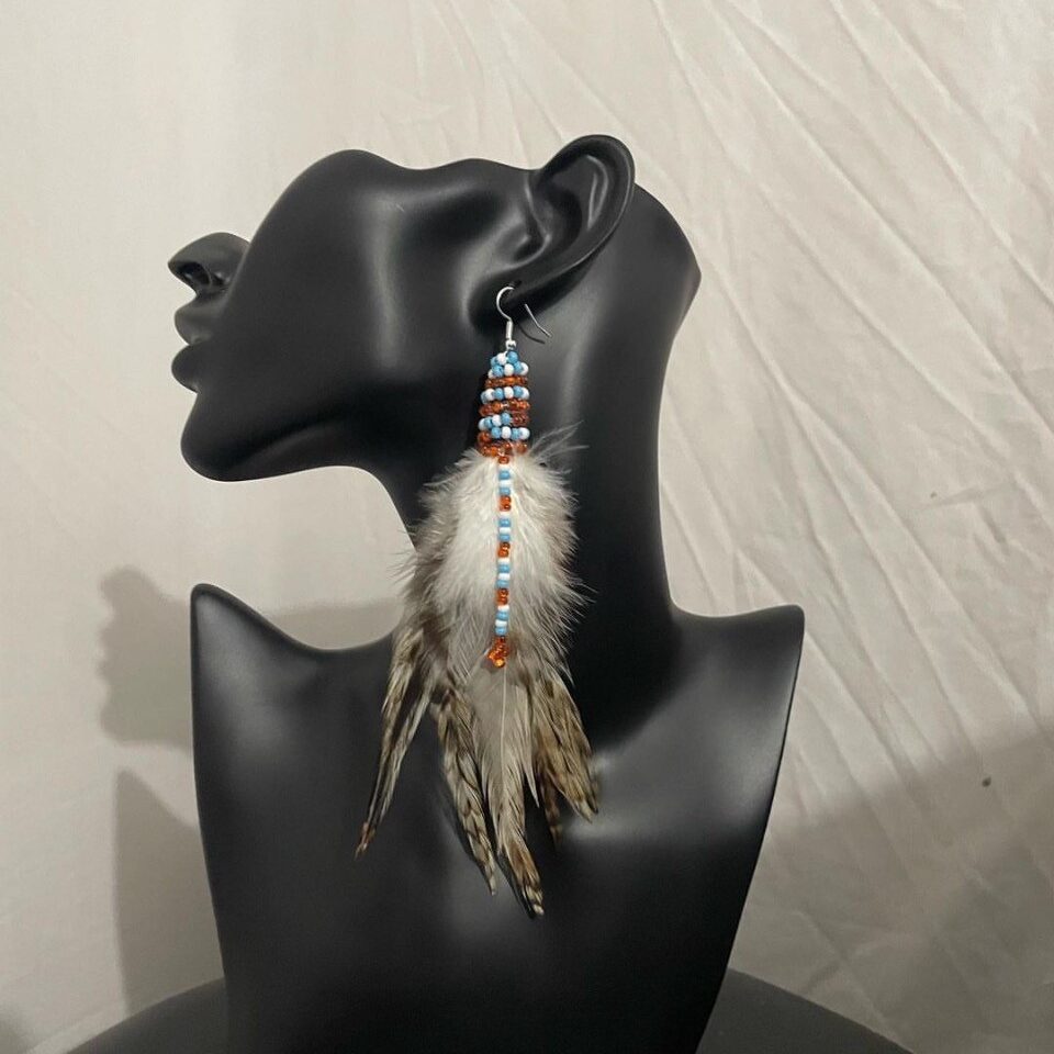 Christina-Robyn-Feather-beaded-earring