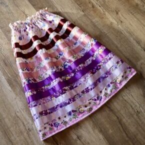 Cheyenne Meguinis Guja Goods- Purple, Pink, Floral Ribbon Skirt