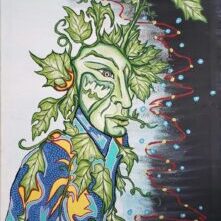 Cathie Jamieson- Indigenous Leaf/Nature Man Painting