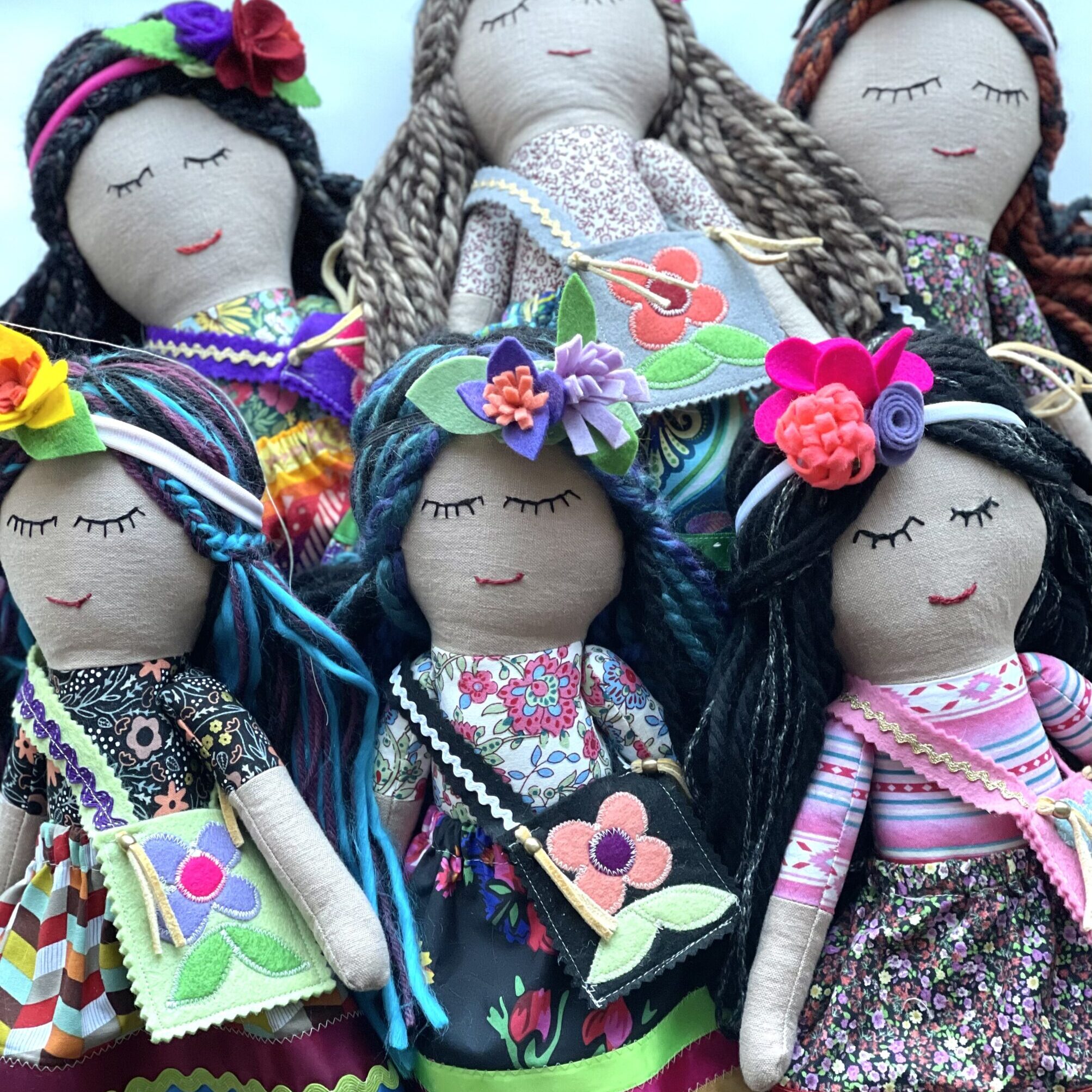Paula Naponse- Six Handmade Dolls