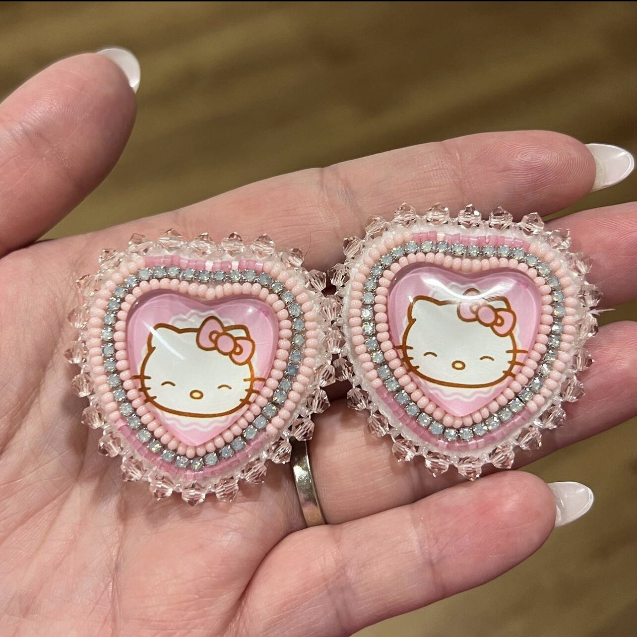 Laela Denny Beaded Hello Kitty Earrings