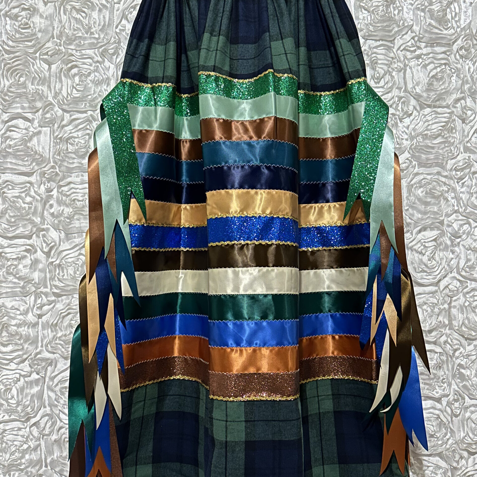 Waaseyaabanokwe Star Cherie Jamieson Dark multi-coloured Ribbon Skirt