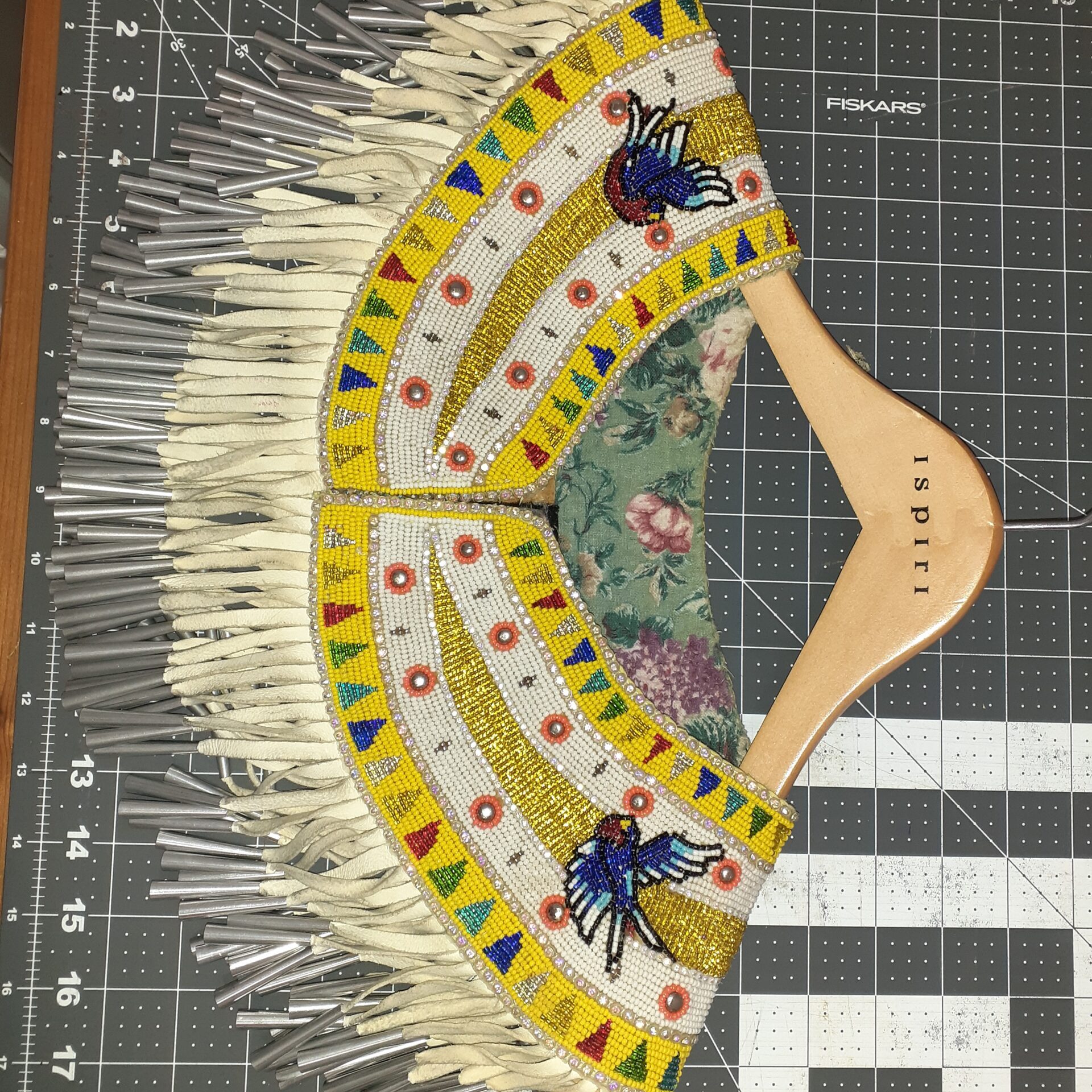Sharon L'Hirondelle-Whiskeyjack, beader, sewer, regalia, dance, powwow, beadwork, Indigenous Artist, First Nations, Indigenous Arts Collective of Canada, Pass The Feather