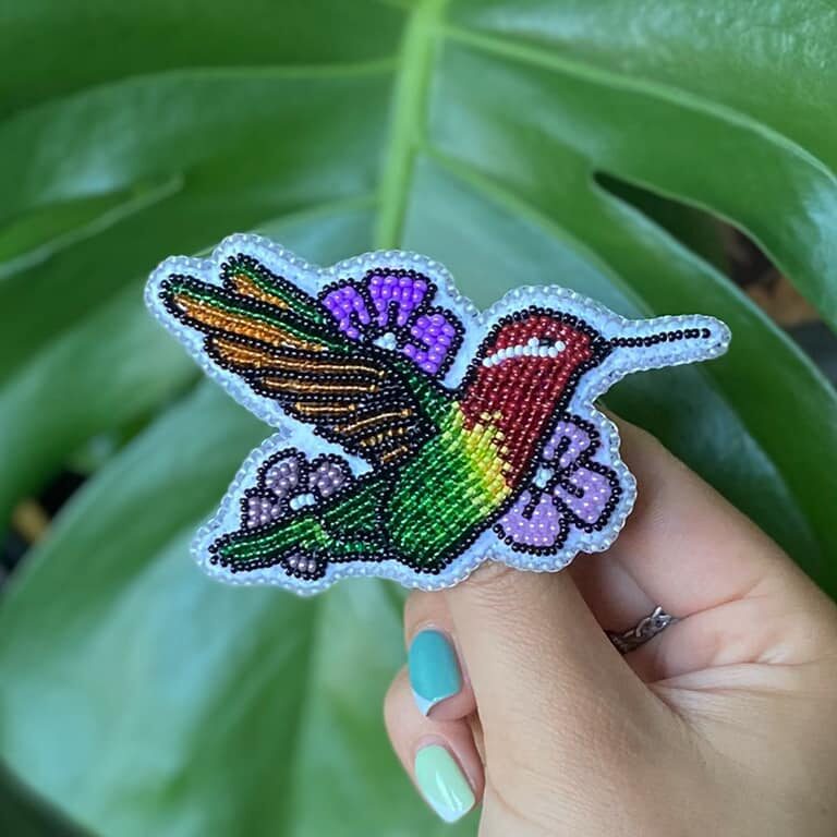 Claire Shannon-Akiwenzie, jewelry, beadwork, digital art, graphic design, Indigenous Artist, First Nations, Indigenous Arts Collective of Canada, Pass The Feather