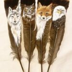 Jessica Somers, painter, painting, feathers, woodwork, Indigenous Artist, First Nations, Indigenous Arts Collective of Canada, Pass The Feather