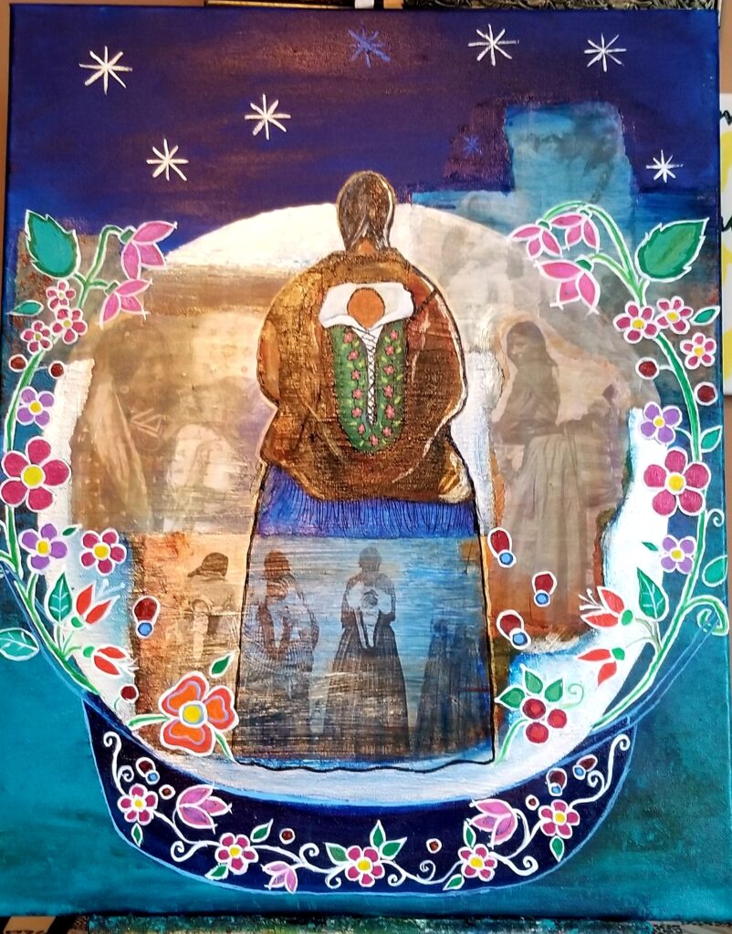 Madeline Belanger, Painting, drawing, Indigenous Artist, First Nations, Indigenous Arts Collective of Canada, Pass The Feather