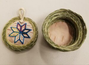 Stephanie White, Sweetgrass, dream catcher, quillwork, painting, jewelry, baskets, seal skin, Indigenous Artist, First Nations, Indigenous Arts Collective of Canada, Pass The Feather