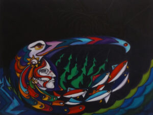 Don Chase, Paintings, Acrylic, paper, sculpture, multimedia, Indigenous Artist, First Nations, Indigenous Arts Collective of Canada, Pass The Feather