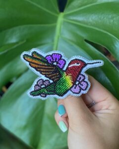 Claire Shannon-Akiwenzie, jewelry, beadwork, digital art, graphic design, Indigenous Artist, First Nations, Indigenous Arts Collective of Canada, Pass The Feather