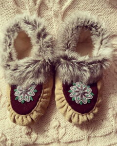Leanne Elson, moccasins, jewelry, sealskin, leatherwork, beadwork, Indigenous Artist, First Nations, Indigenous Arts Collective of Canada, Pass The Feather