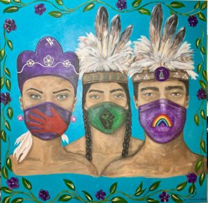 Leah Kanerahtaroroks Diome, painting, painter, Indigenous Artist, First Nations, Indigenous Arts Collective of Canada, Pass The Feather