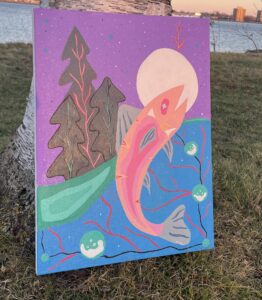 Hannah LaForme Indigenous Fish Nature Painting
