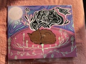 Hannah LaForme Indigenous Sleeping Fox Painting