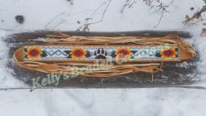 Kelly Back Fire Loom Creations -Beaded Loom Belt in Snow