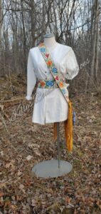 Kelly Back Fire Loom Creations -Beaded Loom Sash and White Outfit