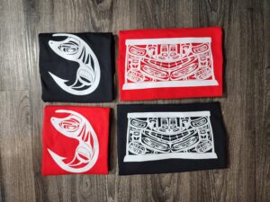 Collin Reid- Black and Orange Indigenous Design T-shirts (4)