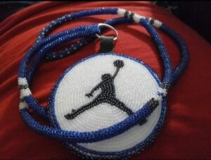 Amanda Lepine -Beaded Necklace with Nike Jumpman logo