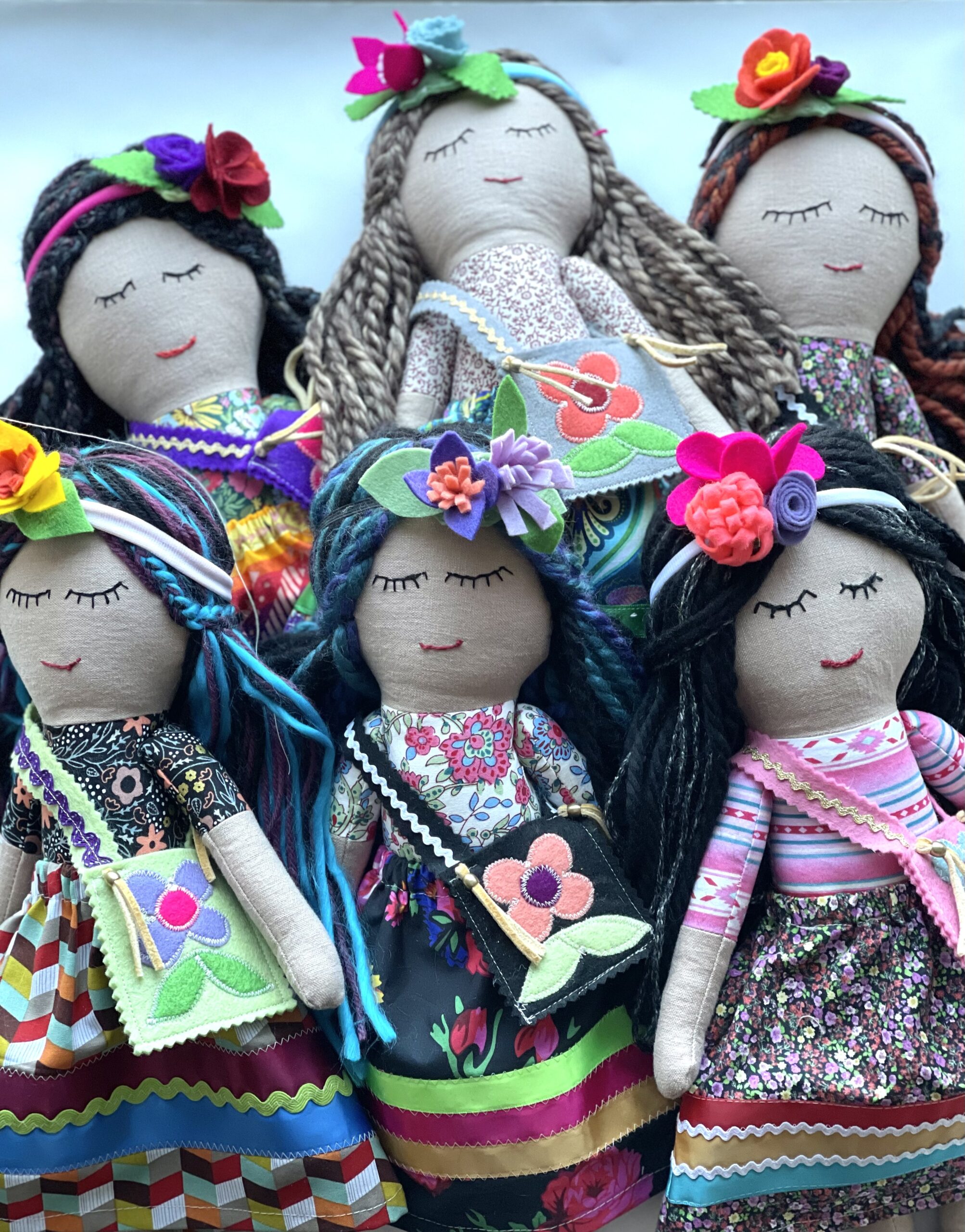 Paula Naponse- Six Handmade Dolls