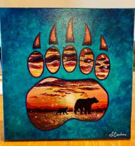 Stephanie Caribou Bear within Bear Paw Painting 1
