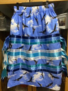 Wanda Pelletier Blue Eagle Ribbon Skirt